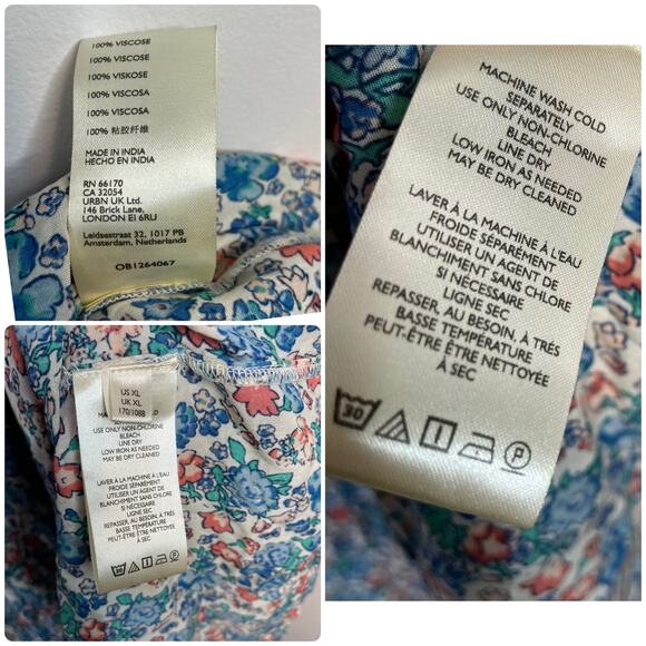 Free People Molly Jo Floral Midi Sleeveless Dress Prairie Cottage Bohemian XL - Picture 14 of 17